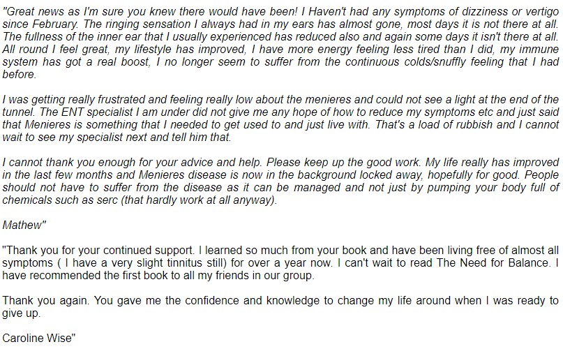 Carolines view on Managing Meniere's